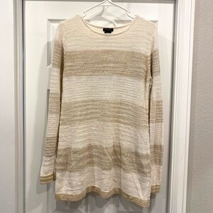Calvin Klein Jeans Cream and Tan Knit Sweater